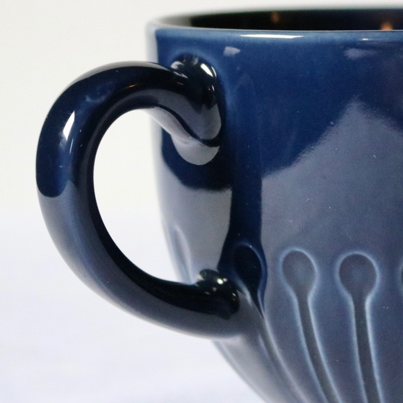 Set of 2 IKEA Blue Coffee Tea Mugs Strimmig 12oz Stoneware Collectible Fall - Picture 7 of 7